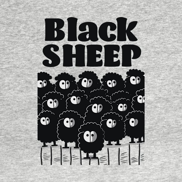 Black Sheep || Vector Art Cute Sheep by Mad Swell Designs